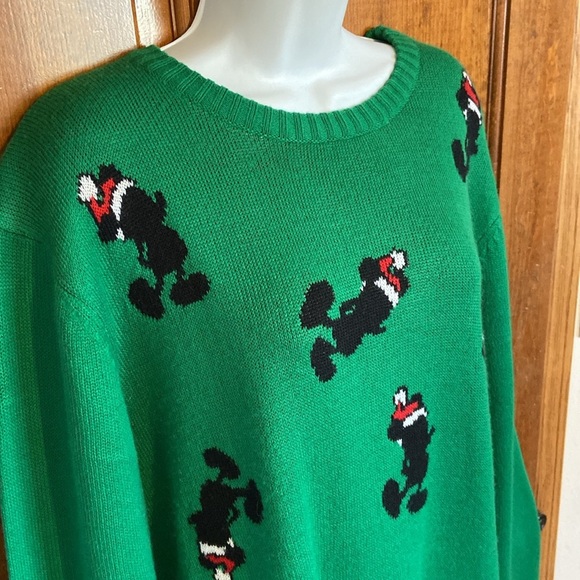 Disney Christmas Mickey MouseSweater Pullover Ribbed Knit Long Sleeve Holiday XL - Picture 4 of 10